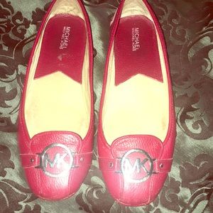 Red Michael kors flats